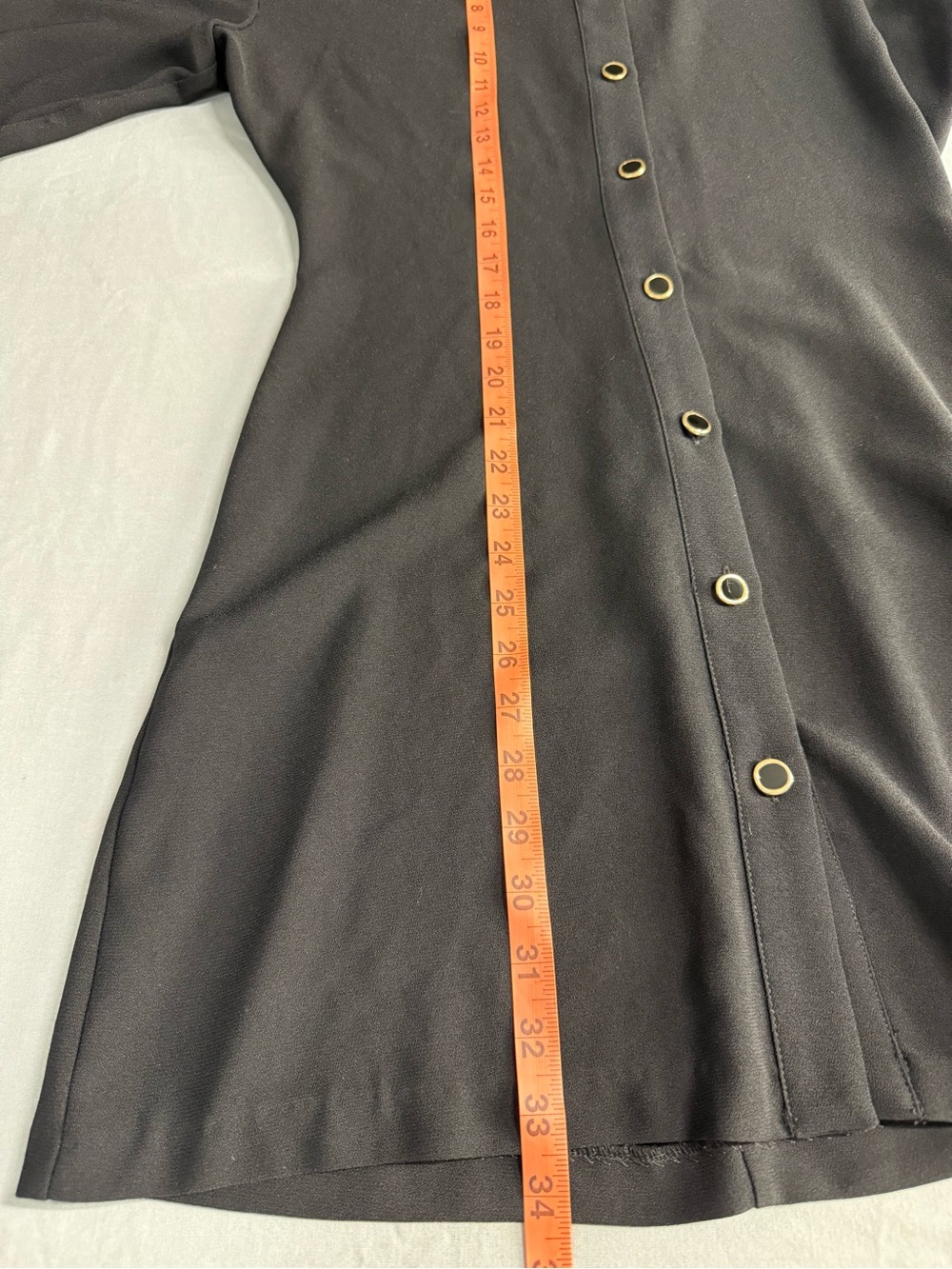 Zara Black Long-Sleeve Shirt Dress with White Collar and Cuffs - Picture 4 of 8